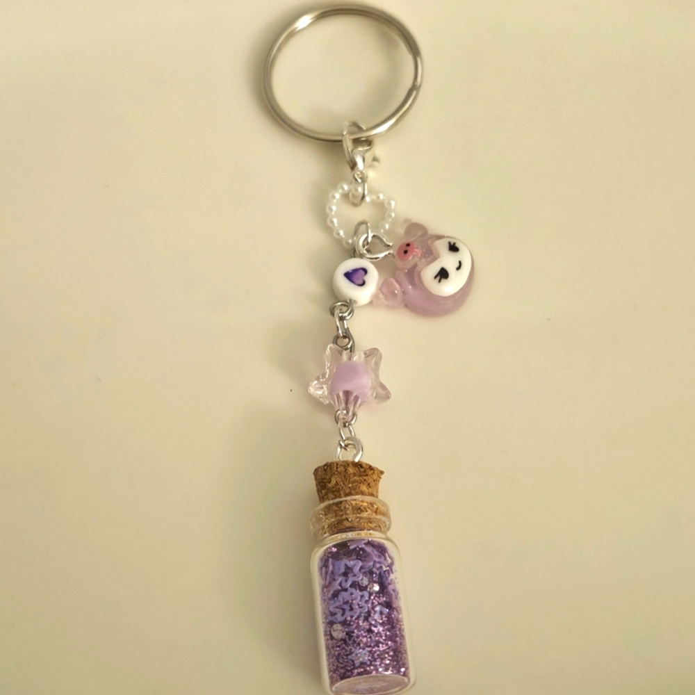 Kuromi Inspired Bottle Keychain